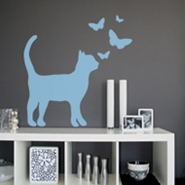 Cat with butterflies