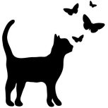 Cat with butterflies detail-adbeelding 4 